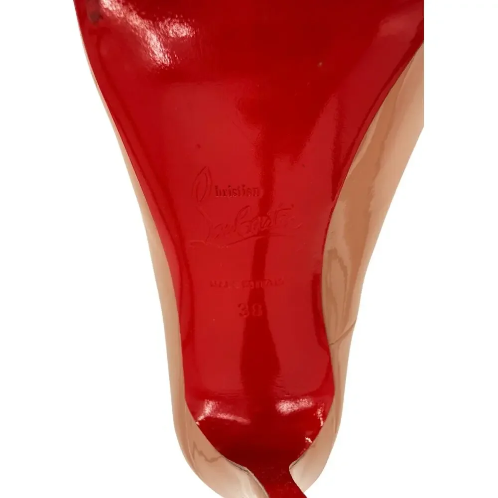 Christian Louboutin So Kate 120 Patent Leather Pumps Nude Women's Size 38